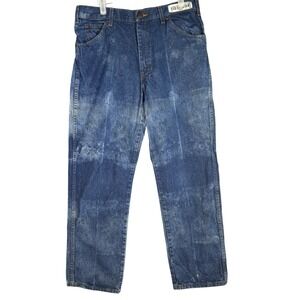Dickies Jeans Mens 34x32 Blue Denim Straight Leg Workwear Distressed Wash Zip